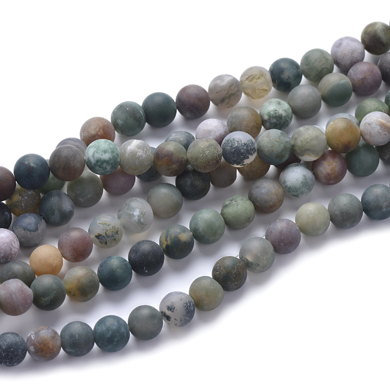 Fancy Jasper Matte Round Beads