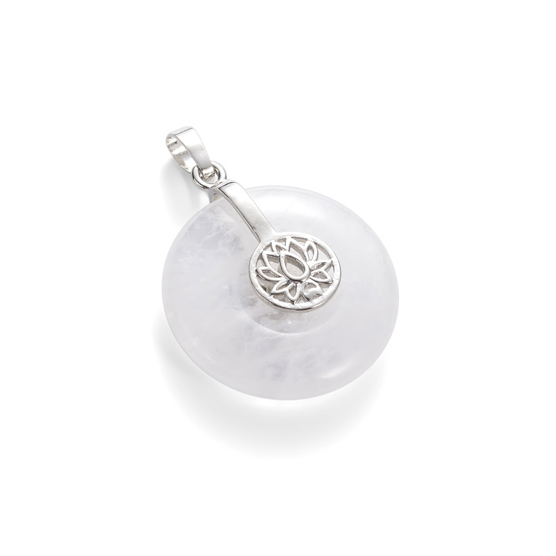 Crystal Donut Pendant, Brass Pendant Bail