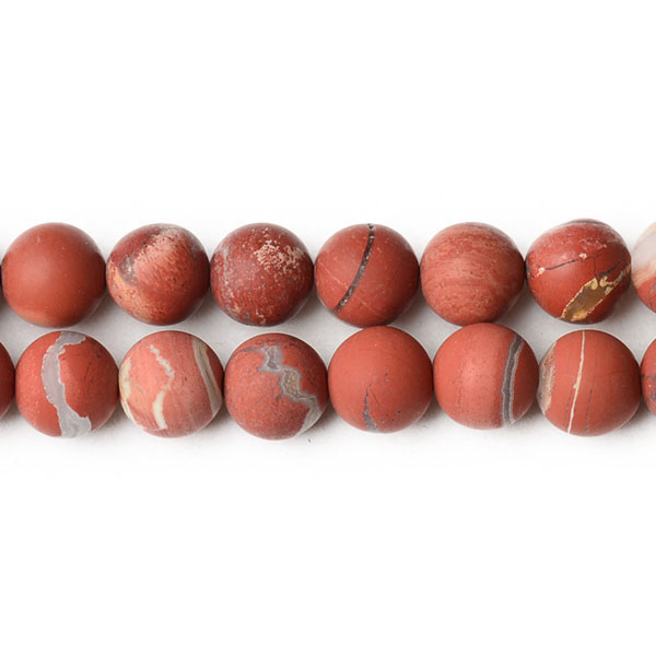 A Grade Banded Red Stone Matte Round Beads