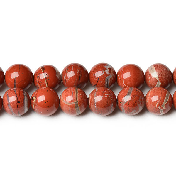 A Grade Banded Red Stone Round Beads