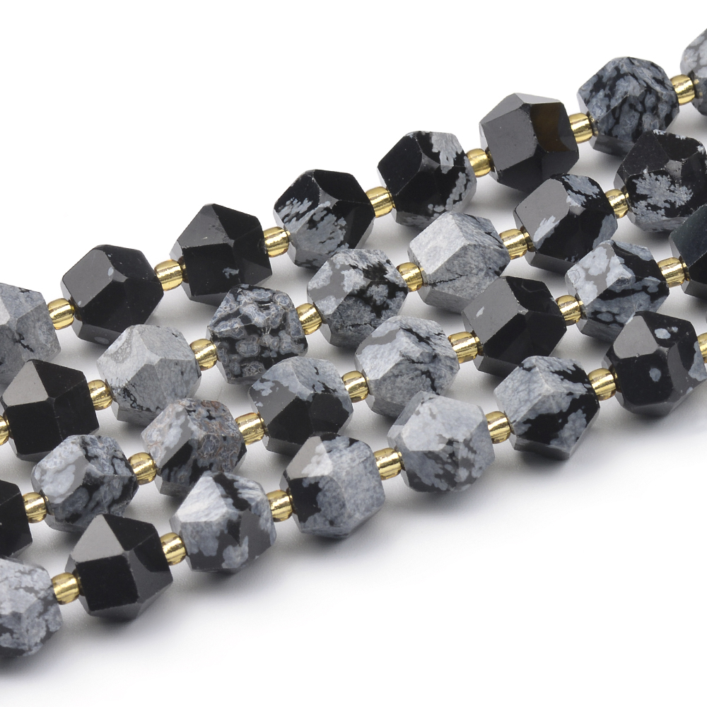 Snow Flake Faceted Nuggets with Spacers